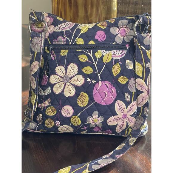 Vera Bradley Hipster Black & Purple Floral Nightingale Pattern​​ - Picture 5 of 12